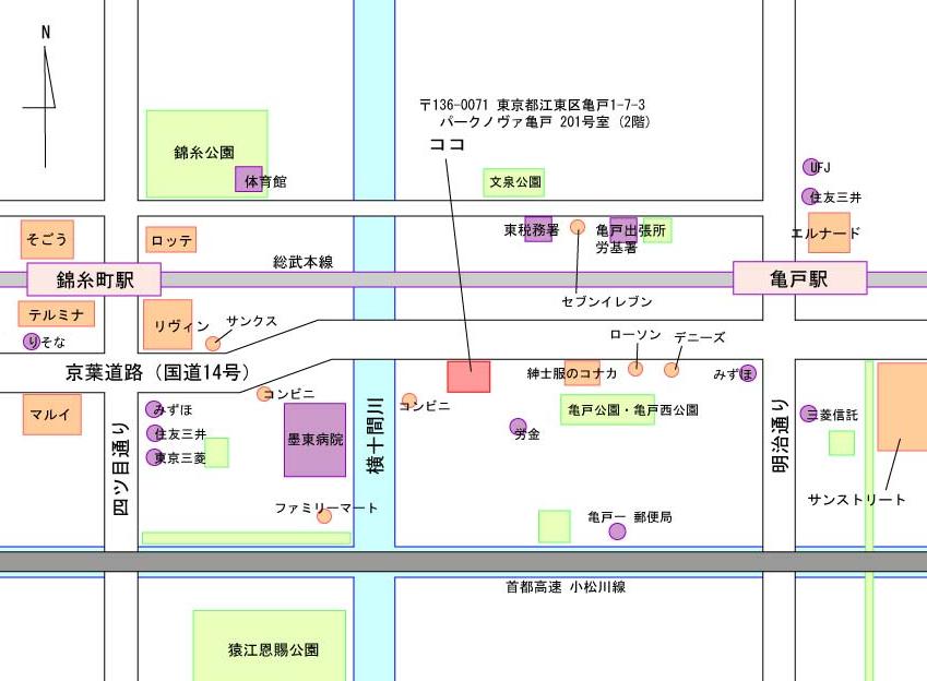 ソフトオフィス錦糸町の地図