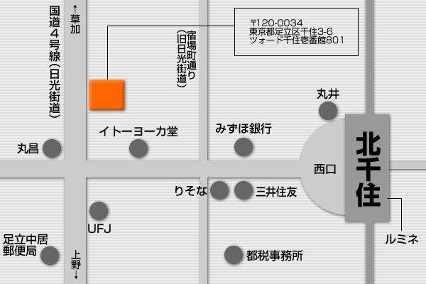 ソフトオフィス北千住の地図